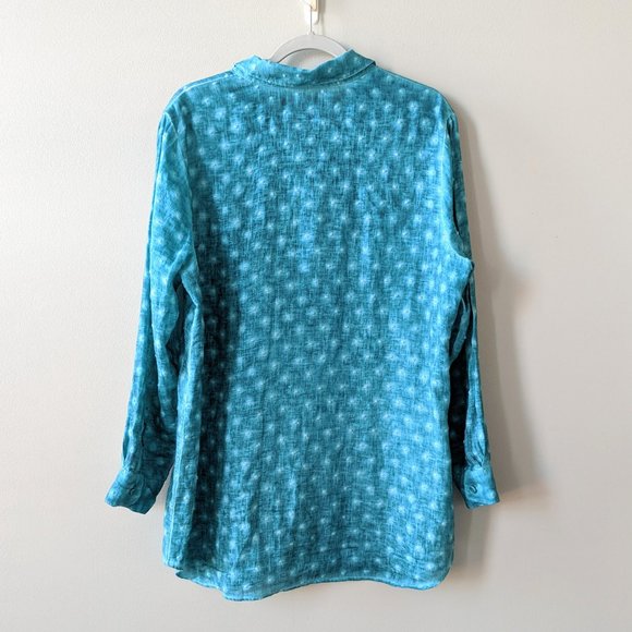 Soft Surroundings Textured Dot Button Down Tunic - Picture 2 of 7